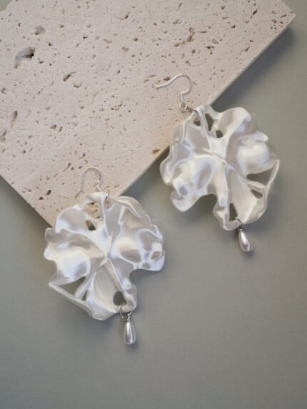 Withered Lotus Leaves Earrings Oriental Statement Jewelry