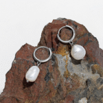 Baroque Elegance Pearl Hoop Earrings - European Chic