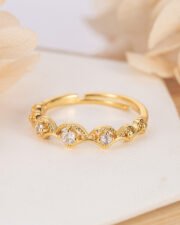 Cosmic Energy Natural Zircon, Moonstone & Amethyst Rings Set - Image 4