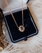 Hollow Lace Natural Tanzanite Pendant - 18K Gold Plated - Image 4