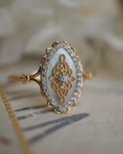 Japanese Minimalist Hollow Lace Shell & Zirconia Ring - Image 3