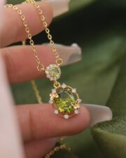 Secret Garden Olive Green Zircon Butterfly Jewelry Set - Image 14