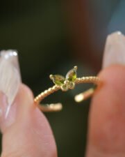 Secret Garden Olive Green Zircon Butterfly Jewelry Set - Image 6