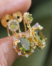 Secret Garden Olive Green Zircon Butterfly Jewelry Set - Image 12