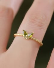 Secret Garden Olive Green Zircon Butterfly Jewelry Set - Image 15