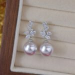 Lavender Pearl & Marquise Zircon Earrings and Ear Clips