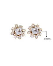 Art Deco Vintage Crystal & Zirconia Charms Silver Pin Earrings - Image 8