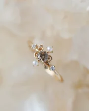 The Astrolabe 18K Gold Plated Natural Pearl Ring - Celestial Aesthetic - Image 4