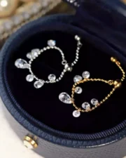 Starry River Tassel Zircon Ring - Luxurious Sparkle