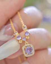 Royal Purple Princess Cut Full Zircon Set - Image 3