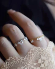 Starry River Tassel Zircon Ring - Luxurious Sparkle - Image 2