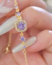 Royal Purple Princess Cut Full Zircon Set - Image 4