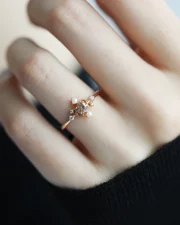 The Astrolabe 18K Gold Plated Natural Pearl Ring - Celestial Aesthetic - Image 2