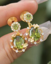 Secret Garden Olive Green Zircon Butterfly Jewelry Set - Image 10