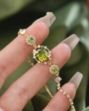 Secret Garden Olive Green Zircon Butterfly Jewelry Set - Image 2