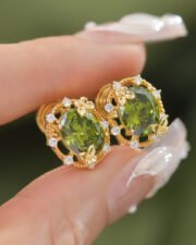 Secret Garden Olive Green Zircon Butterfly Jewelry Set - Image 8