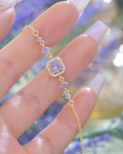Royal Purple Princess Cut Full Zircon Set - Image 8
