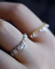 Starry River Tassel Zircon Ring - Luxurious Sparkle - Image 3