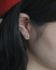 Art Deco Vintage Crystal & Zirconia Charms Silver Pin Earrings - Image 2