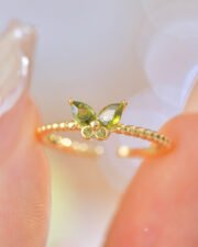 Secret Garden Olive Green Zircon Butterfly Jewelry Set - Image 16