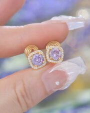 Royal Purple Princess Cut Full Zircon Set - Image 10