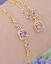 Royal Purple Princess Cut Full Zircon Set - Image 2