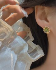 Secret Garden Olive Green Zircon Butterfly Jewelry Set - Image 5