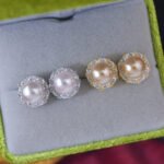 Pearl & Halo Zircon Earrings: The Classic
