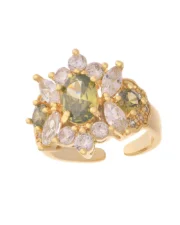 Olive Green Zircon Micro-Pavé Sophisticated Ring - Image 6