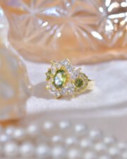 Olive Green Zircon Micro-Pavé Sophisticated Ring - Image 3