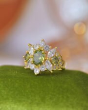 Olive Green Zircon Micro-Pavé Sophisticated Ring - Image 5